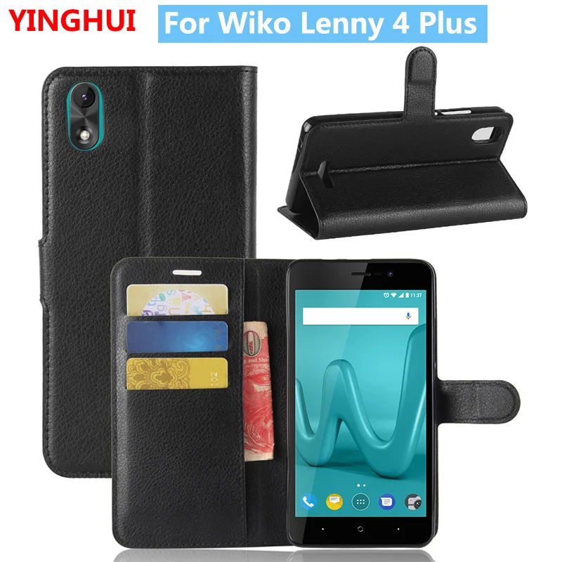 Флип чехол для Wiko Lenny 4 Plus книжка с отделением карт и подставкой защитный