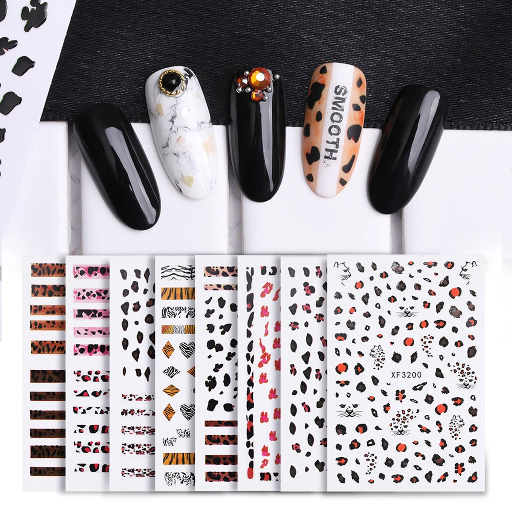 8 видов конструкций набор стикеров для ногтей черная неправильная форма