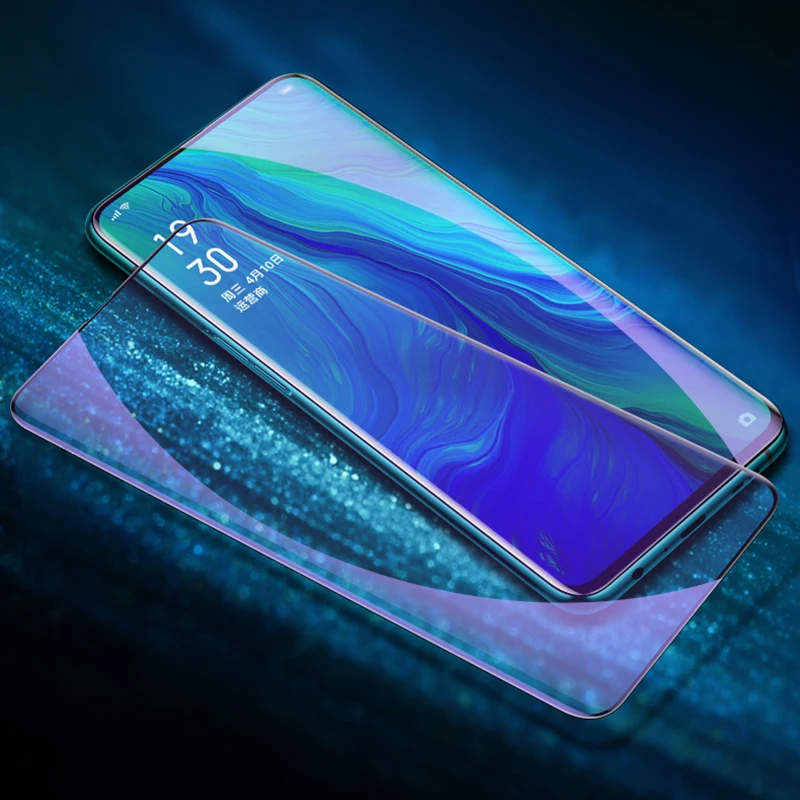 9H полное покрытие анти Blu Ray закаленное стекло для OPPO Reno 2 протектор экрана 10X Zoom