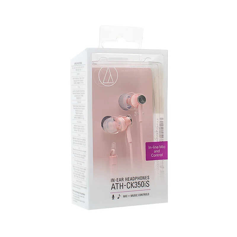 

Original Audio Technica ATH-CK350IS Wired Earphone 3.5mm Plug In-ear With Microphone Wire Control For Xiaomi Huawei Oppo Etc