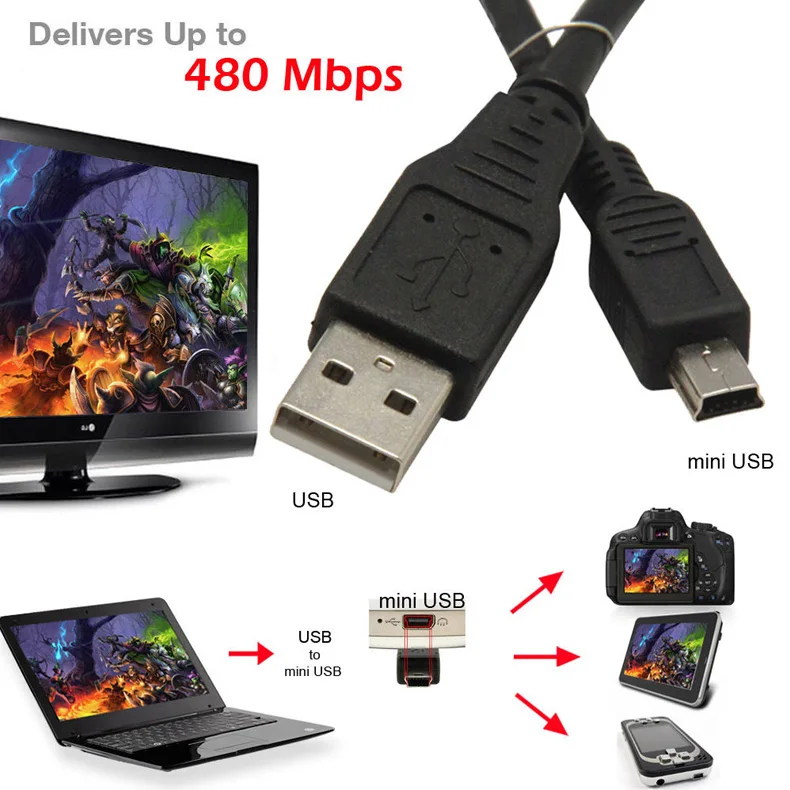 Кабель зарядного устройства Mini USB 3 метра 2 0 для контроллера Sony PS3 из чистой