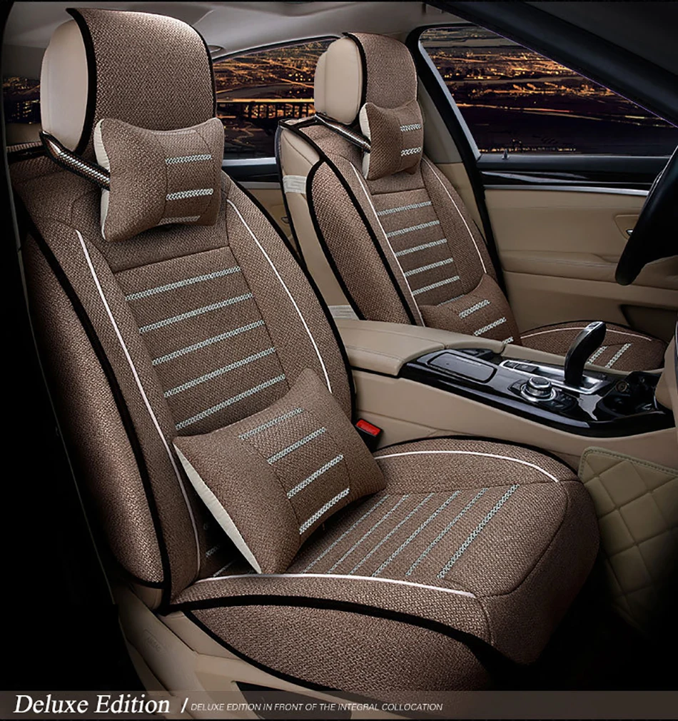 XWSN льняные чехлы для сидений автомобиля для Geely Atlas emgrand ec7 x7 gc6 mk ck 3D автомобильный Стайлинг авто аксессуары