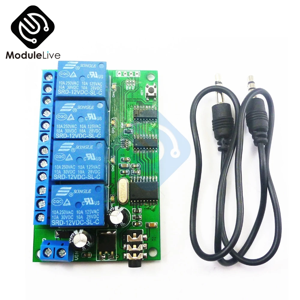 AD22B04 4 канальный DTMF MT8870 аудио декодер релейный контроллер для умного дома
