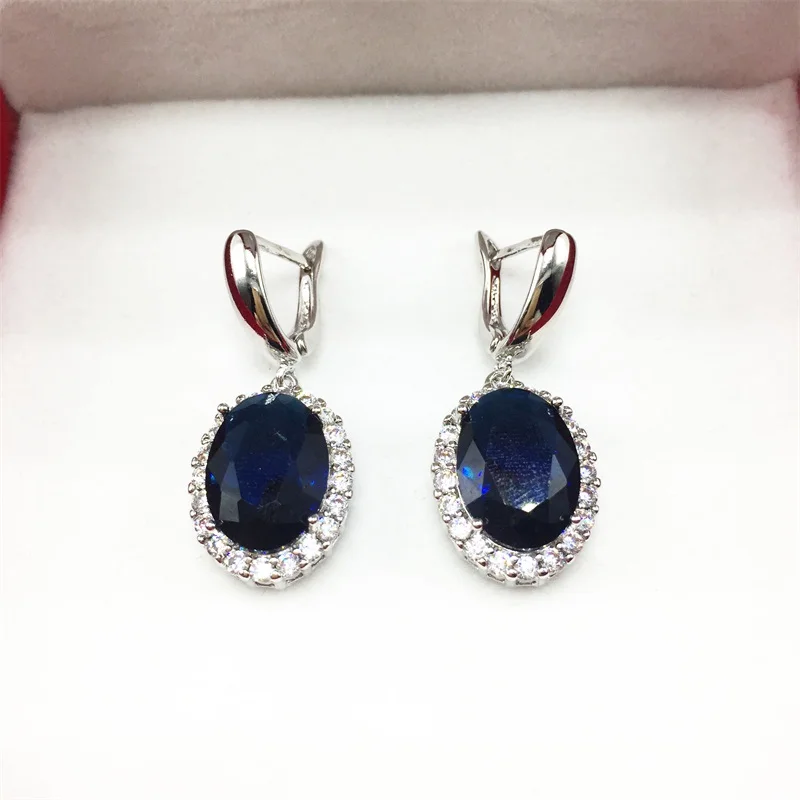 Aisure темно синие камни серебряного цвета ювелирные изделия серьги для женщин