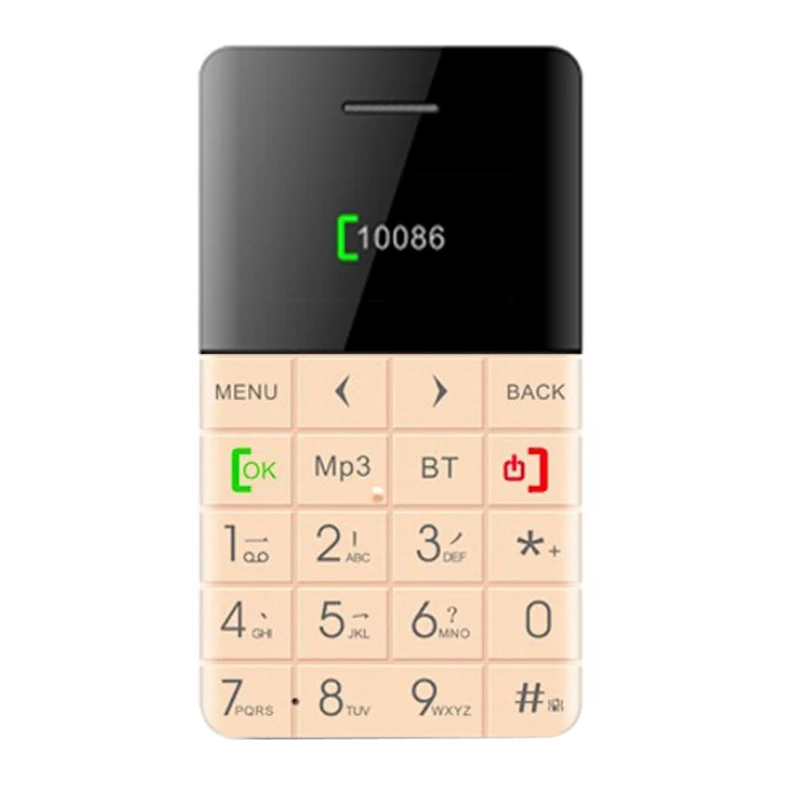 Новые мини ультра-тонкие карты телефон AEKU Q5 Поддержка TF Bluetooth Dialer излучения