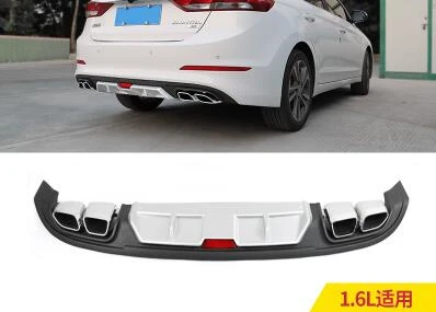 Многоцветный Для Elantra автомобильные аксессуары Задний бампер протектор двойной диффузор спойлер для 17 Elantra бампер задний спойлер - Цвет: Многоцветный