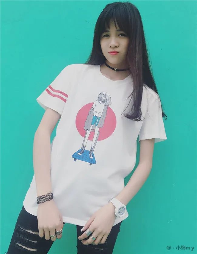 2021 Новая летняя свободная повседневная женская футболка с коротким рукавом и