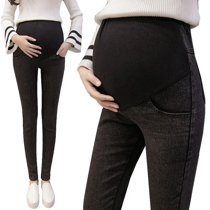 

High Quality Belly Jeans For Pregnant Women Clothes Cotton Maternity Pants Pregnancy Leggings Clothing Stretch Trousers Autumn