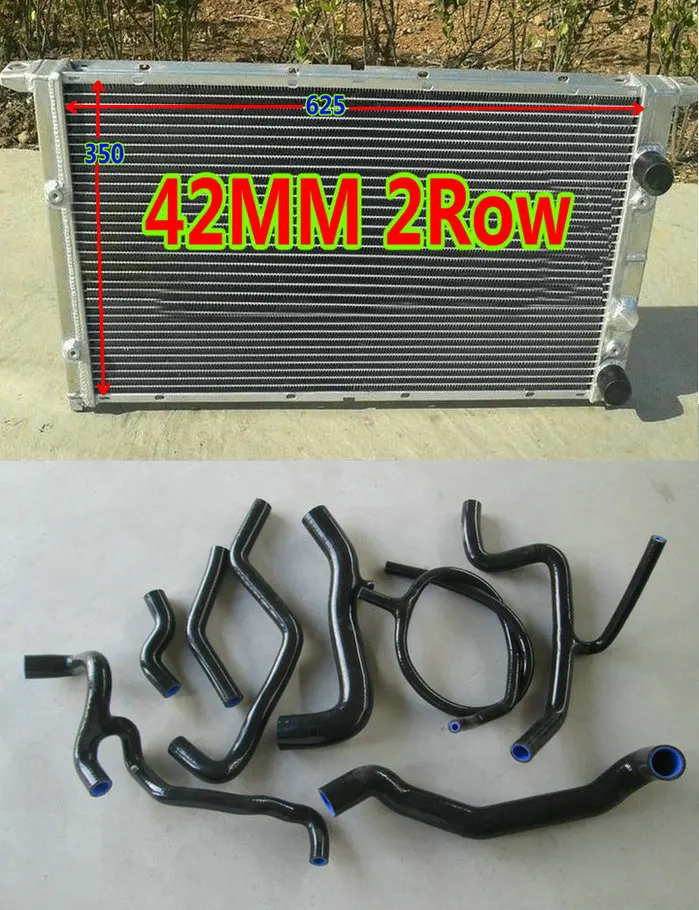 Radiator BALCK Hose Алюминий радиатор+ силиконовый шланг для 1994-1998 Volkswagen Mk3 GT-I VR6 1 ч 1E 2.8LV6 MT AAA комплект 94 95 96 97 98 - Цвет: Radiator BALCK Hose