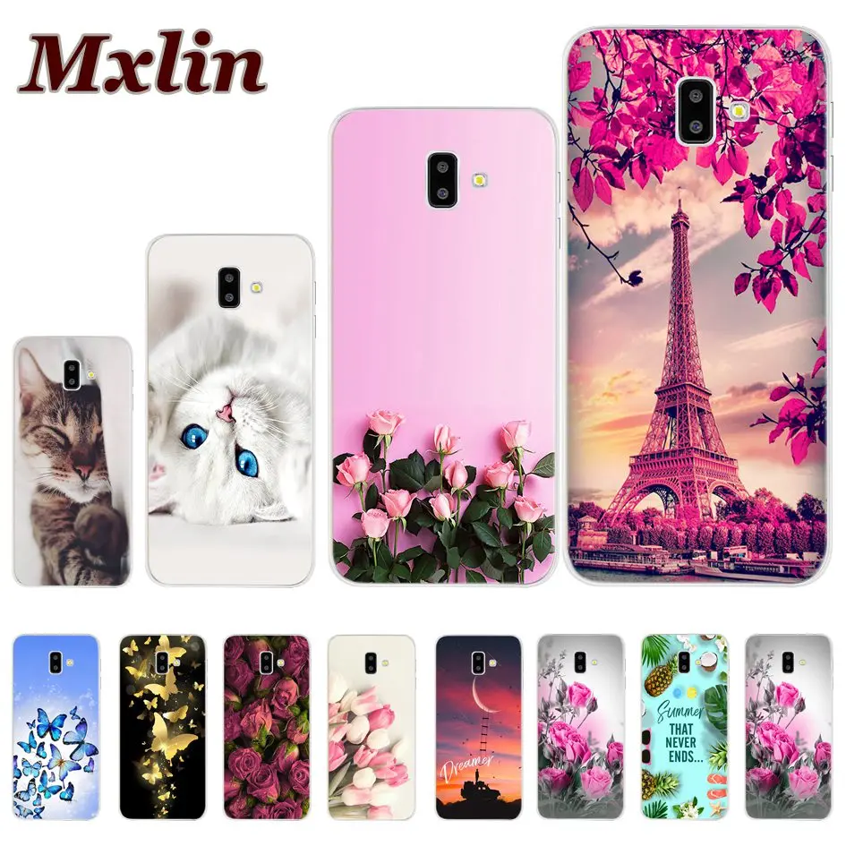 Чехол J6 + с рисунком для Samsung Galaxy 2018 мягкий силиконовый чехол Plus J 6 J6Plus J610F задний