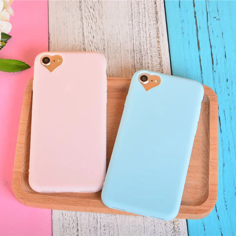 Яркие цвета милые силиконовые чехлы с отверстиями в форме сердца для iPhone 6 6S Plus 5 5S