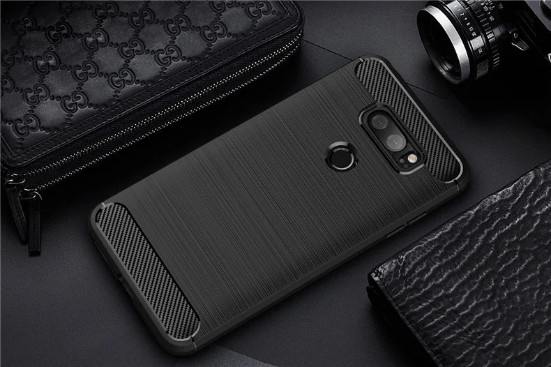 Для lg V30 чехол мягкий силиконовый из углеродного волокна защитный на заднюю