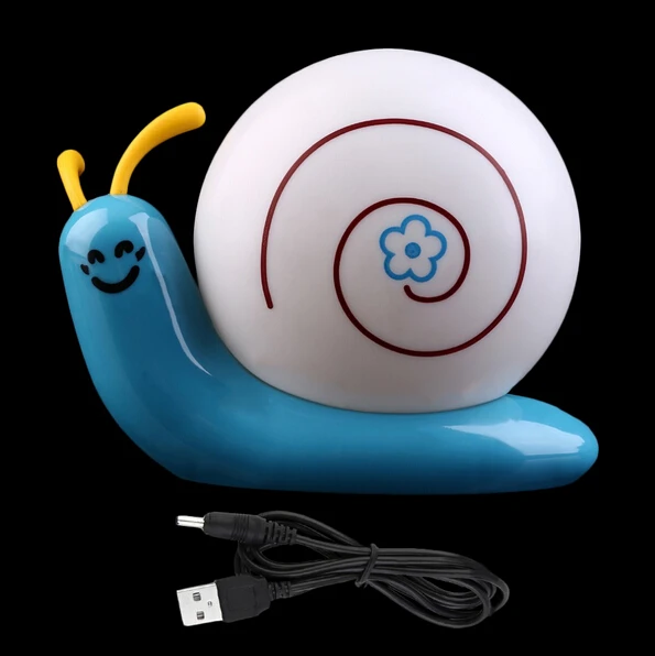 100% Brand New Snail Rechargeable USB LED Night Light Kids Baby Wall Lamp Table Bed Room Decorating Home free shipping |