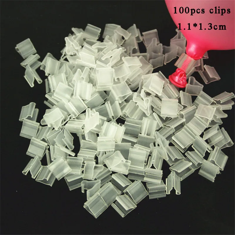100pcs Seal Clip Воздушный шар с днем рождения, воздушные шары, палочка, подставка, шар, для дня рождения, декор для детей, взрослых, арка, настольный шар, аксессуары, Свадебный декор - Цвет: 100pcs Seal Clip
