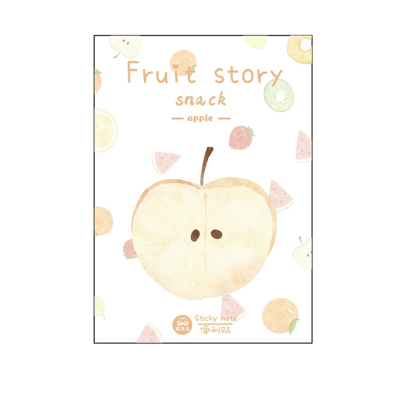 Apple Mr paper, 30 шт./лот, 6 видов конструкций, Kawaii, вкусные фрукты, блокноты для заметок, липкие заметки, блокнот, дневник, креативный, самоклеющиеся блокноты для заметок - Цвет: Apple