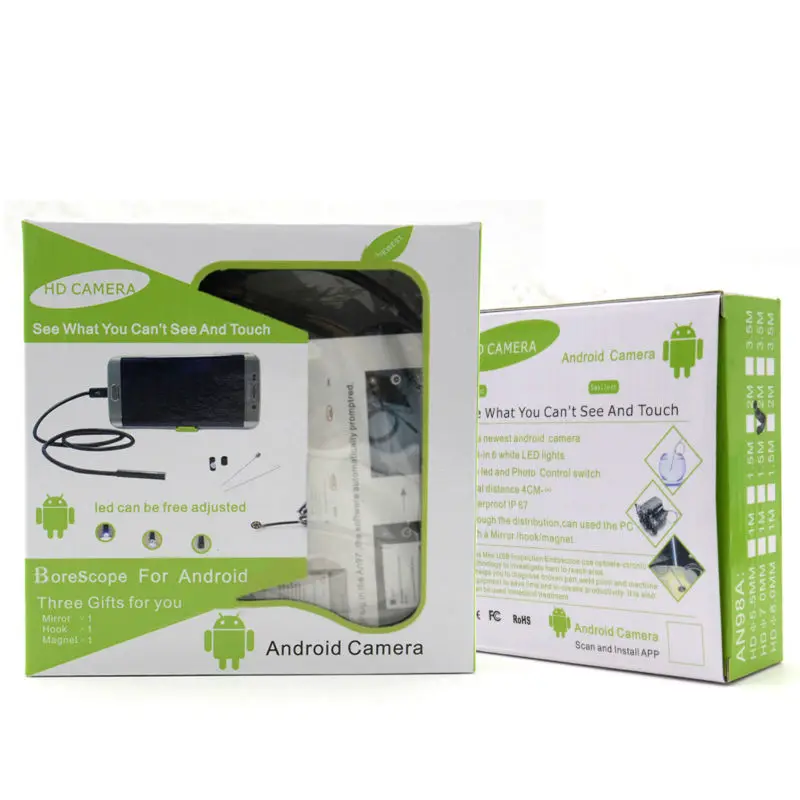 Водонепроницаемая боковая камера-эндоскоп 2 м 7 мм с крючком и магнитом 6