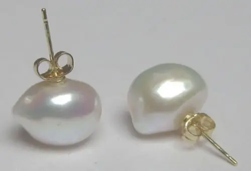 Серьги с барочным жемчугом белые серьги 14k/20 желтое золото 10-13 мм бесплатная