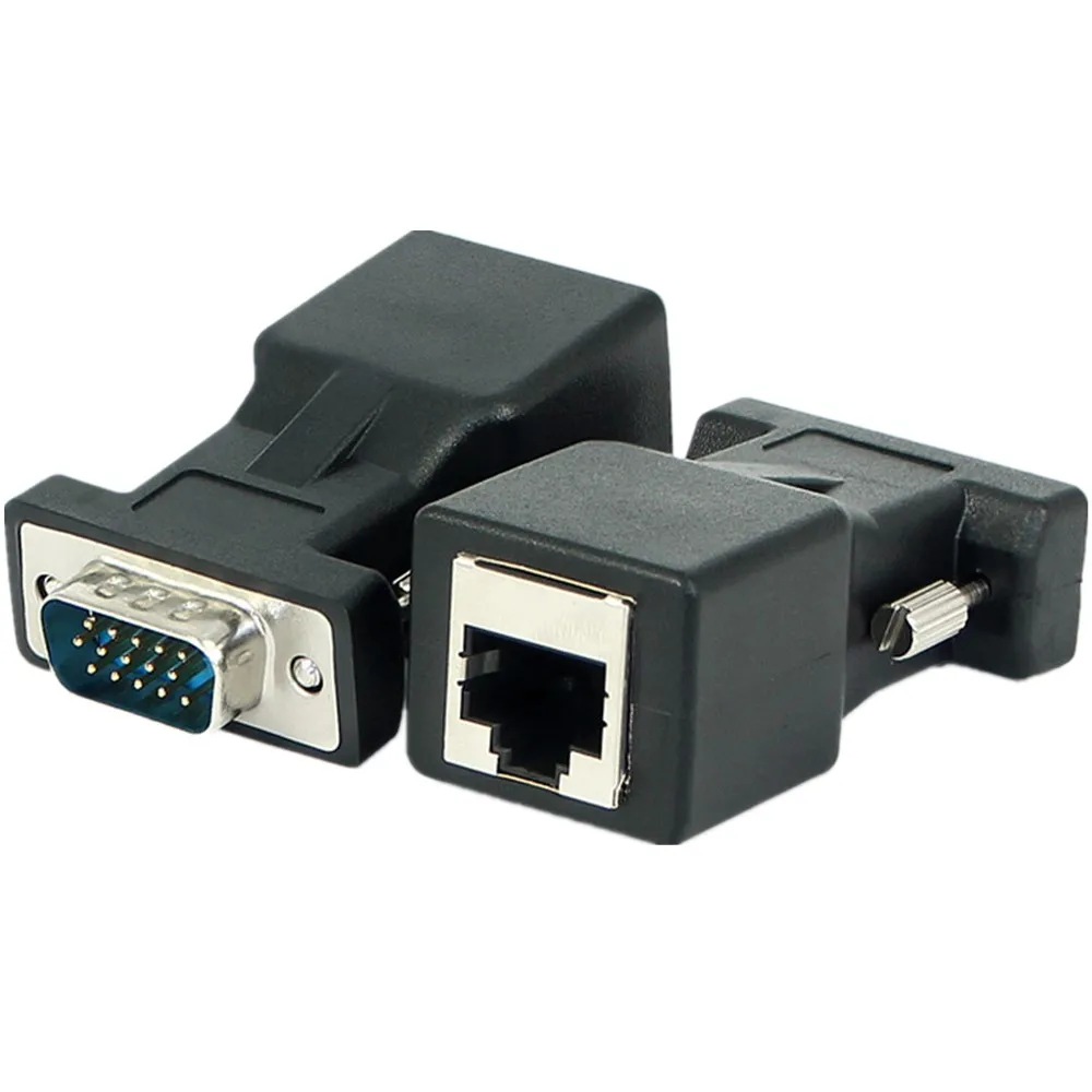 VGA к RJ45 конвертер Видео удлинитель 15 Pin папа LAN CAT5 CAT6 Ethernet сетевой кабель Женский