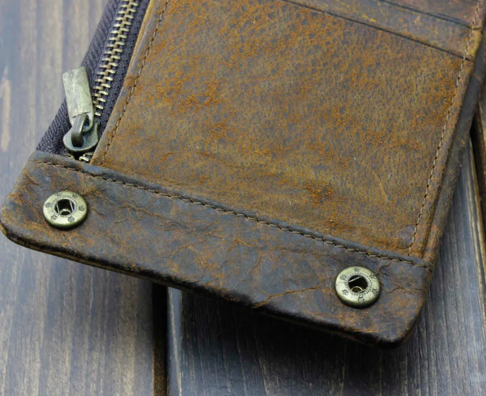 Винтажный велосипедный кожаный складной кошелек с цепочкой|snap wallet|wallet walletleather