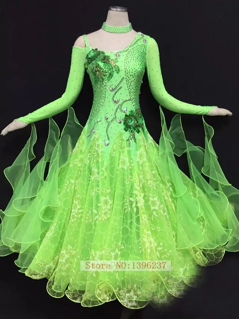 

Платье для бальных танцев для Леди с длинным рукавом Modren Waltz Tango, костюм для женщин, танцевальные платья для Бальных соревнований