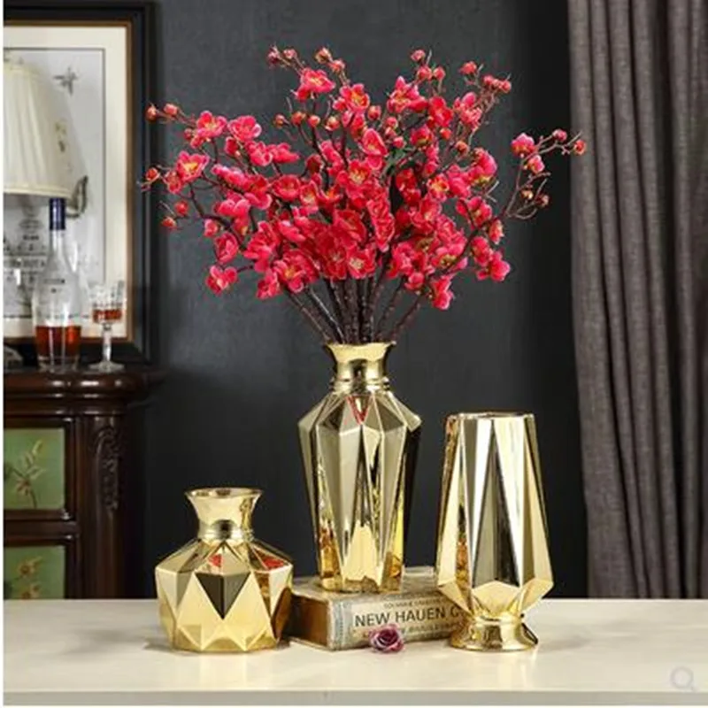 

New Chinese ceramic vase decoration, living room TV cabinet flower arrangement rose vase, high-grade modern hydroponic flower