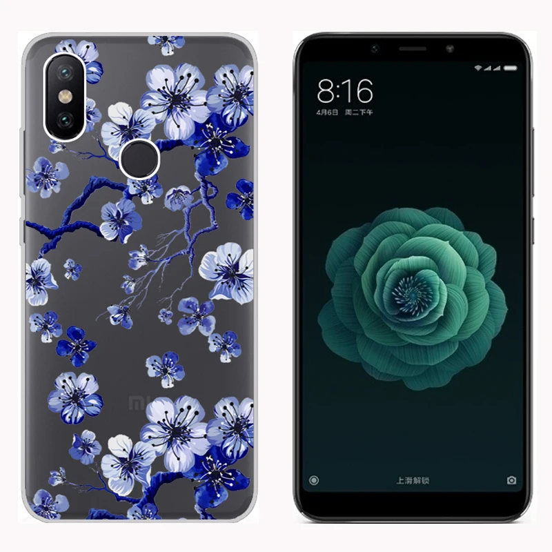 Чехол для Xiaomi Mi A2 MiA2 мягкий силиконовый прозрачный чехол из ТПУ с принтом