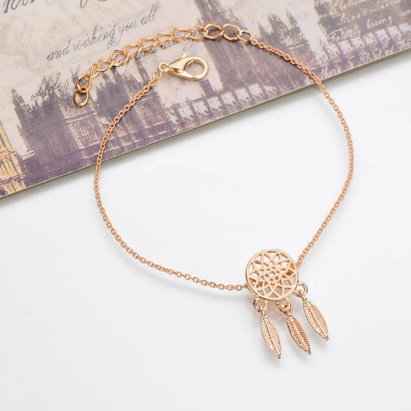

New Fashion Silver Color Dreamcatcher Charm Bracelets For Women Dream Catcher Jewelry Gold Color