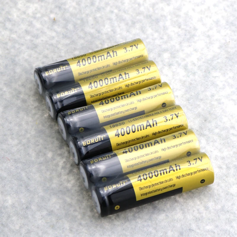6 шт Перезаряжаемый 18650 литий ионный 4000 mAh 3 7 V батареи Светодиодный Фонарь