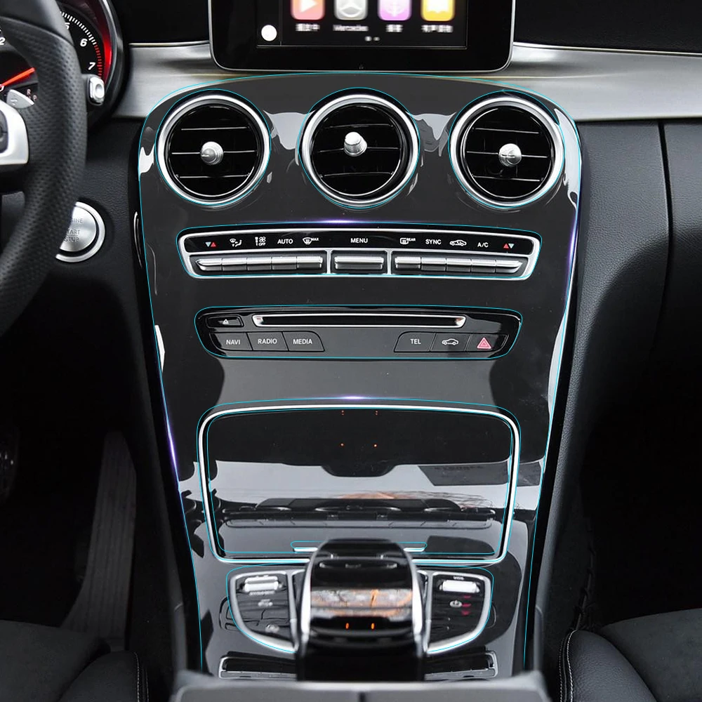 

Невидимая Защитная пленка для салона автомобиля, наклейка на панель переключения передач с центральным управлением для Mercedes Benz C200 coupe 2016-2017 ...