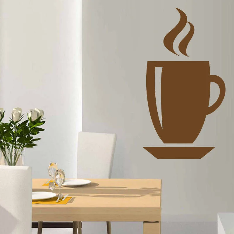 Кофейня Наклейка на стену арт кафе Кухня Настенные окна декоры виниловые