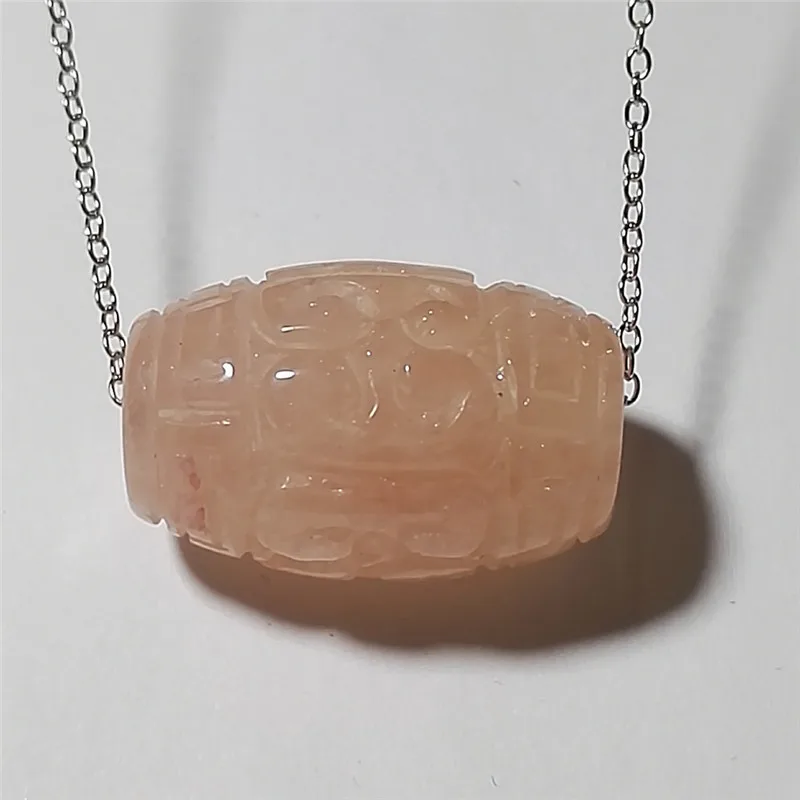 

Genuine Natural Pink Morganite Pendant Necklace For Woman 16x14mm Charms Barrel Power Beads 925 Silver Chains Jewekry AAAAA
