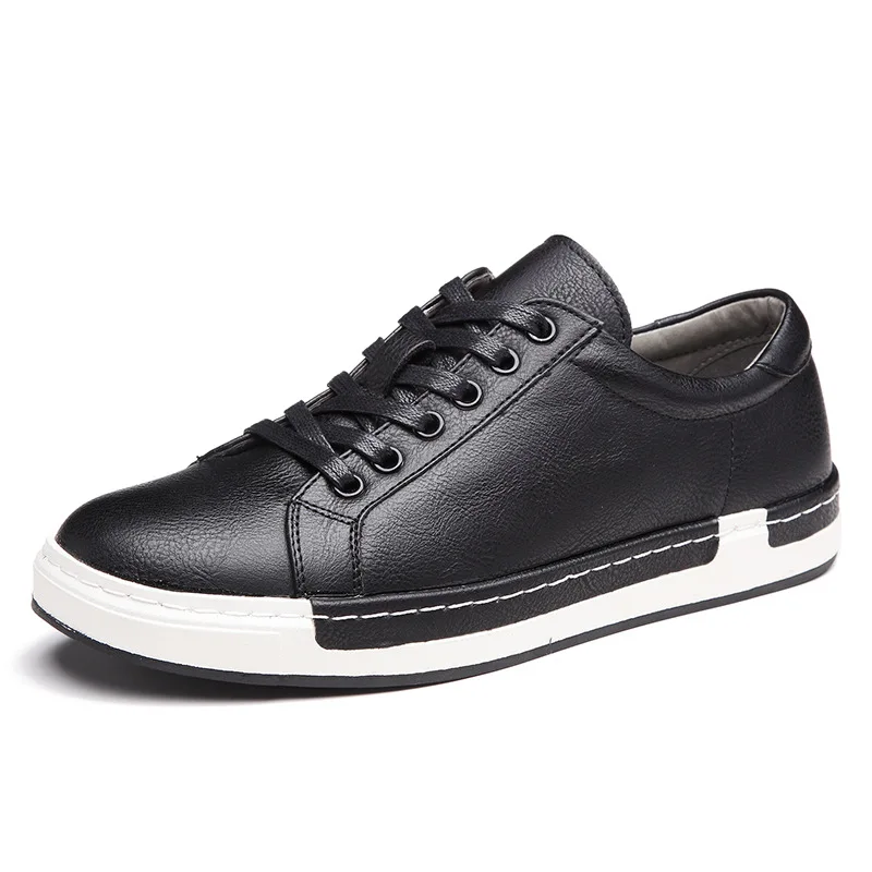 Autumn New Casual Shoes Mens Leather Flats Lace-Up Simple Stylish Male Large Sizes Oxford Men Formal Dresses | Обувь