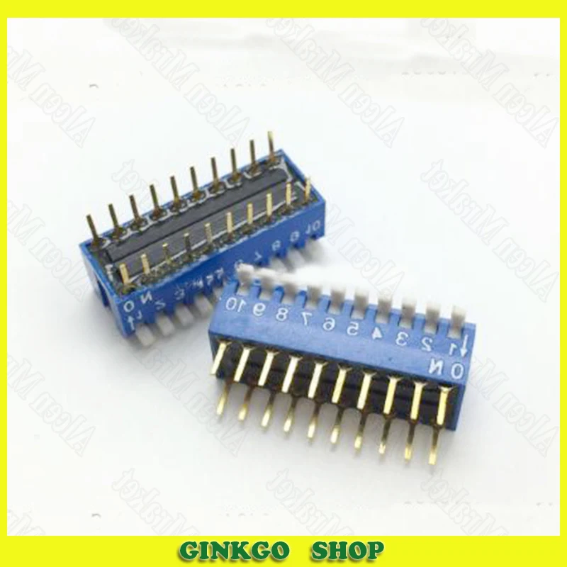 1000 шт./лот 10P боковые клавиши DIP Switch 10 позиций 2 54 мм контактный интервал синий