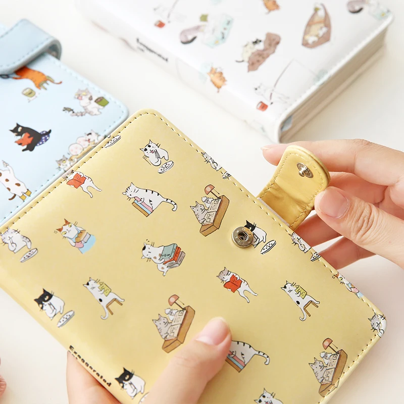 Дневник из ПУ кожи креативный блокнот с котами мультфильма Kawaii модный дорожный