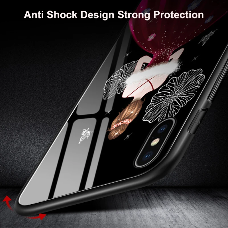 For iphone X case iX tempered glass hard phone back cover iphoneX cases 10 protective coque 5.8&quot | Мобильные телефоны и