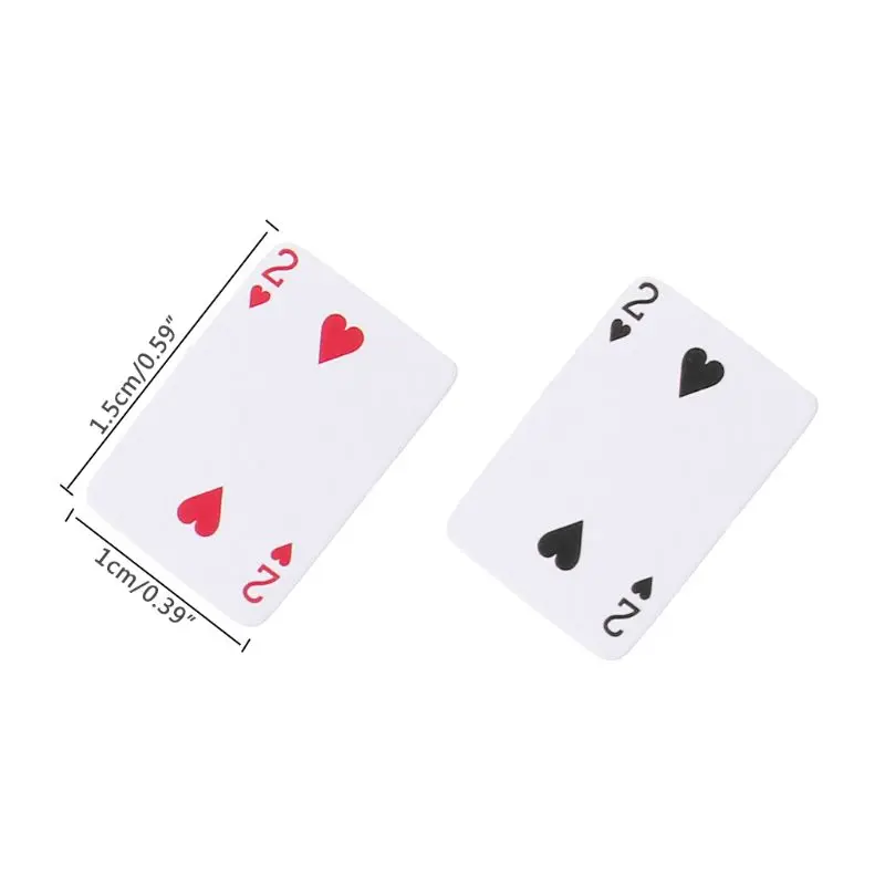 2 set Cute Miniature Dollhouse 1:12 Mini Poker Playing Cards Home Decoration Toys Random delivery