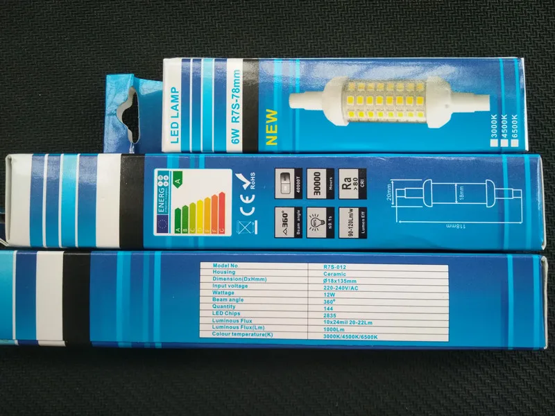 10X керамическая r7s Bombillas Светодиодная лампа 6 Вт 9 12 SMD 2835 78 мм 118 135 R7S 220 240 В