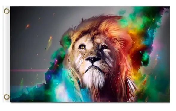

Tearful lion colorful decoration 3x5ft polyester flags