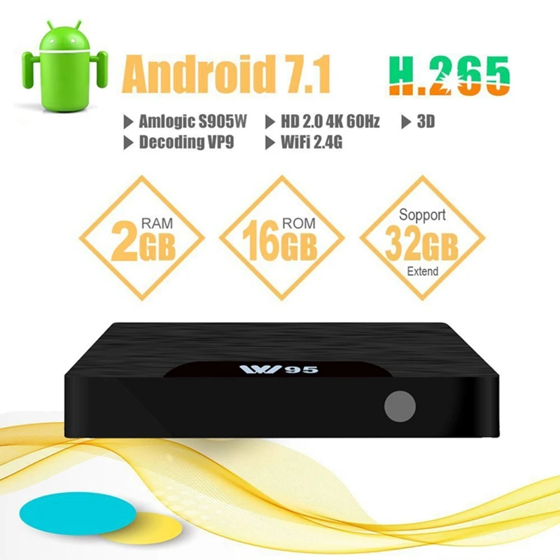 S905W Android 7 1 ТВ приставка Amlogic четырехъядерный 64 бит ОЗУ 2 Гб ПЗУ 16 ГБ 4K WiFi Smart kd ip tv