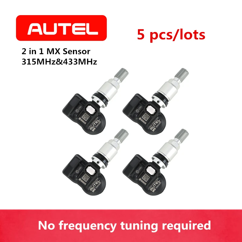 AUTEL MX sensor 2 в 1 315 мГц 433 TPMS Clamp in Dual Frequency 100% Cloneable 5 шт./лот металлический стержень