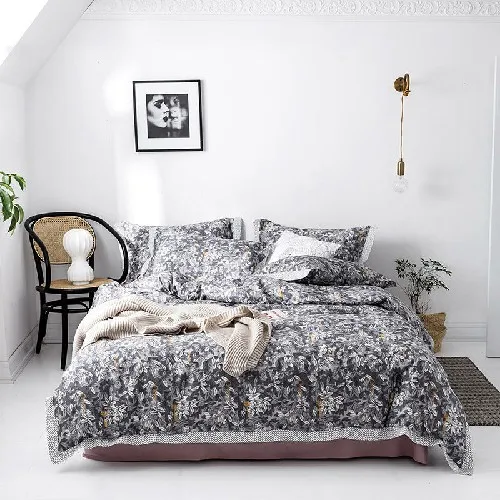bedding set 10 Хлопковая сдвоенная, большая ковровое покрытие простыня постельный комплект белый серый постельный комплект простыня ropa de cama parure de lit - Цвет: bedding set 10