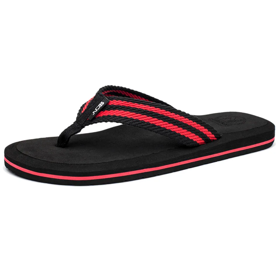 black and red Летние мужские вьетнамки высокого качества; удобные пляжные сандалии; обувь для мужчин; мужские шлепанцы; Повседневная обувь размера плюс 47; - Цвет: black and red