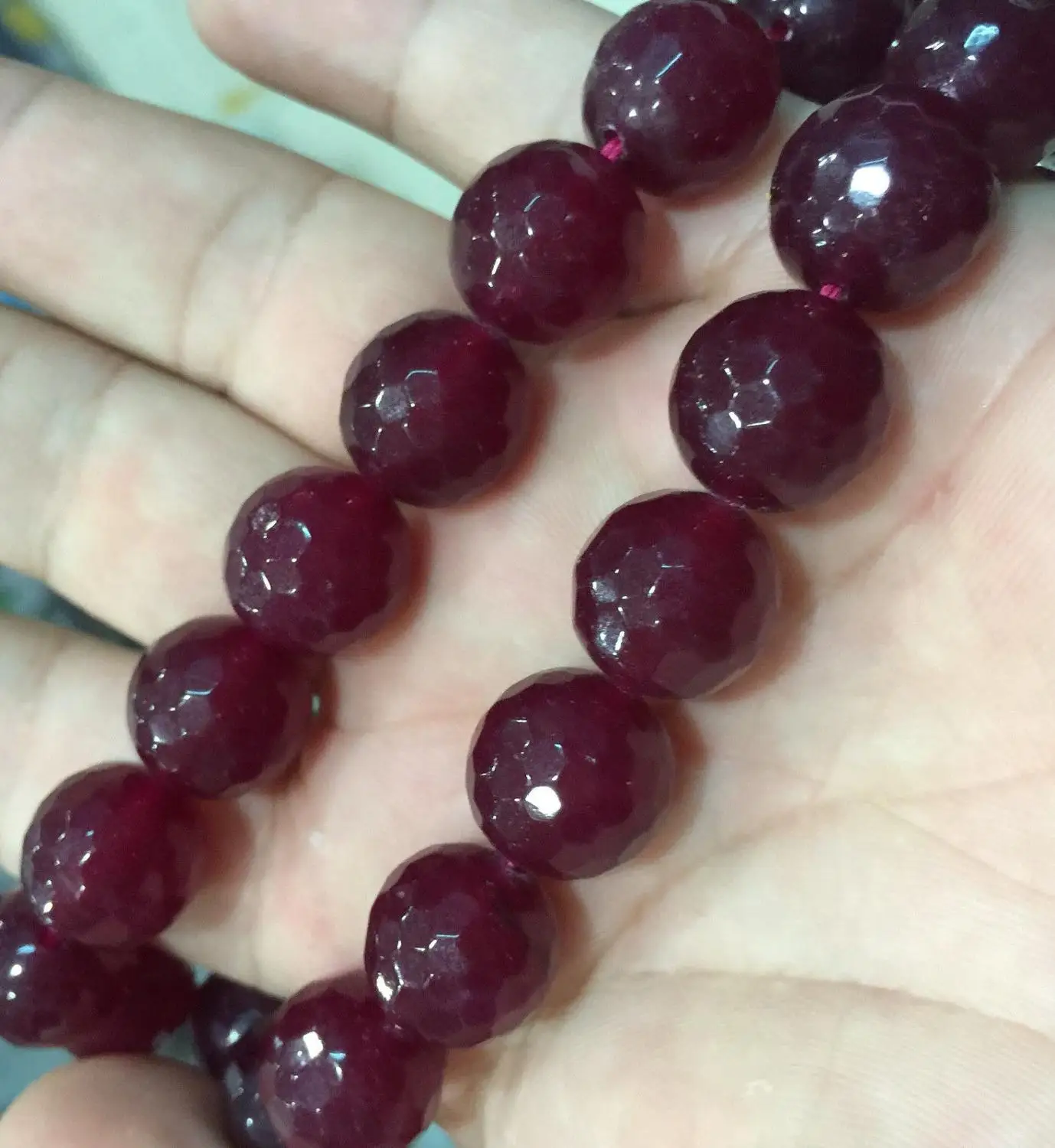 Новые 14 мм гранаты драгоценные камни граненный нефрит круглые свободные шарики 15