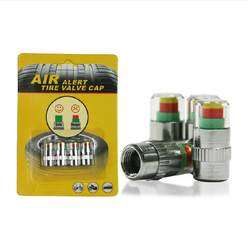 

4pcs/Lot 3.2 Psi 2.2bar Auto Car Tyre Tire Air Pressure Monitor Indicator Valve Stem Cap Sensor Alert Diagnostic Gauge Tool
