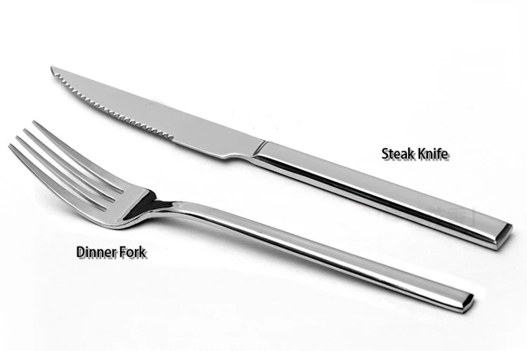 Германия нержавеющая сталь стейк нож и вилка ложка роскошный позолоченный