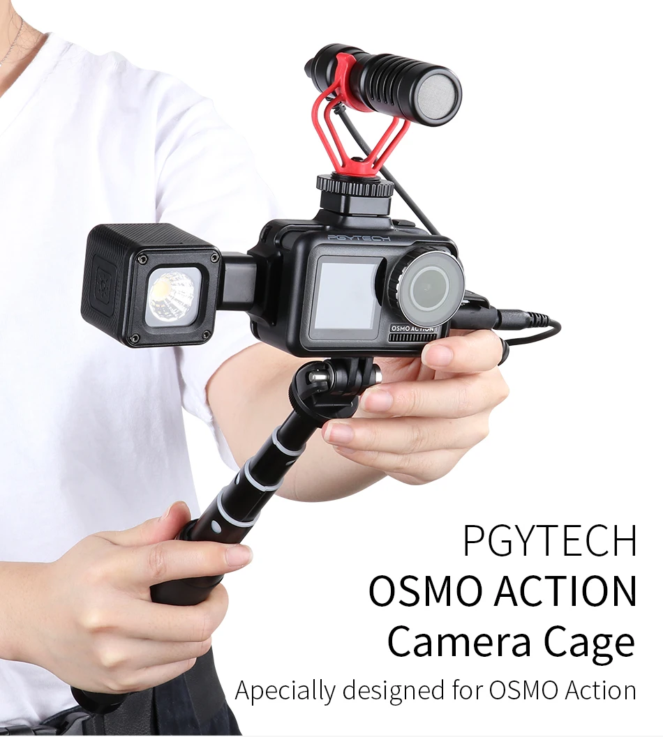 PGYTECH OSMO ACTION DJI Osmo Action Sports camera чехол Чехол Корпус штатив мини селфи палка микрофон светодиодный светильник аксессуары
