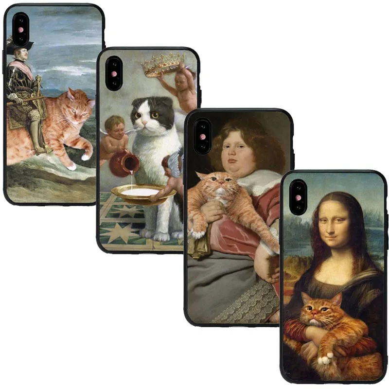 Забавный Pat Cat художественная эстетика живопись Силиконовый ТПУ чехол для
