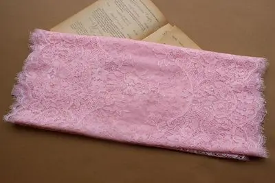 Pink 3 метра классический дизайн нейлоновое платье ресницы кружева мягкий двусторонний Шантильи кружевной ткани - Цвет: Pink