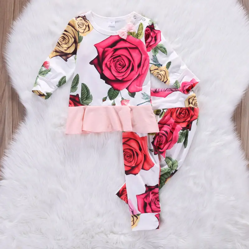 2 шт. футболка и штаны с длинным рукавом для новорожденных девочек | Мать ребенок