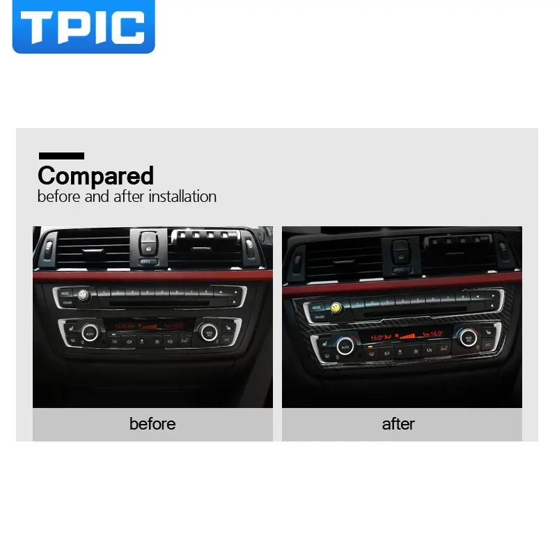 TPIC отделка рамы из углеродного волокна для BMW F30 F34 2013 2016 кондиционер CD панель